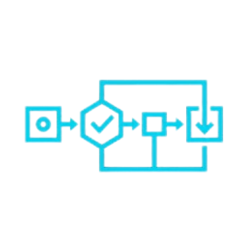 Audit trail flowchart icon representing complete governance record keeping