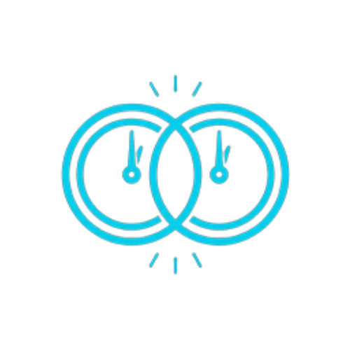 Synchronized clocks icon representing time consistency