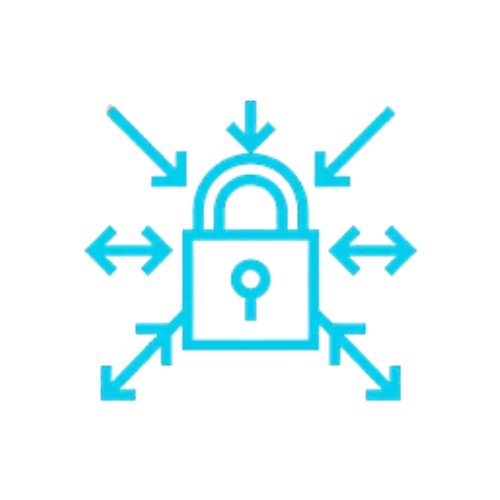 Lock with converging arrows icon representing consensus requirement