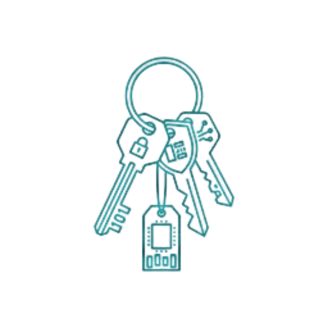 Cryptographic key chain icon representing identity trust roots